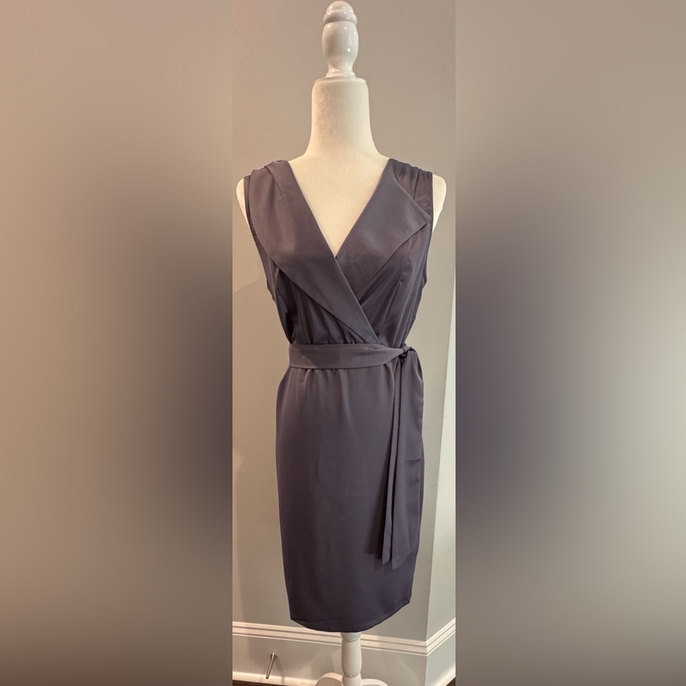 Elegant Gray Wrap Dress